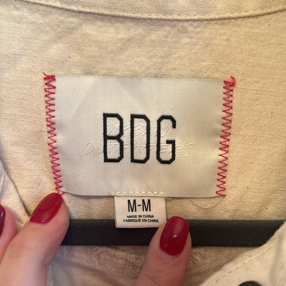 BDG Urban Outfitters Beige Button-Up Romper Medium - Picture 3 of 9